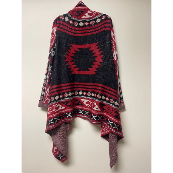 I JEANS BY BUFFALO Red/Black/White Open Cardigan Sweater, Naveah, Sz L - Picture 5 of 7